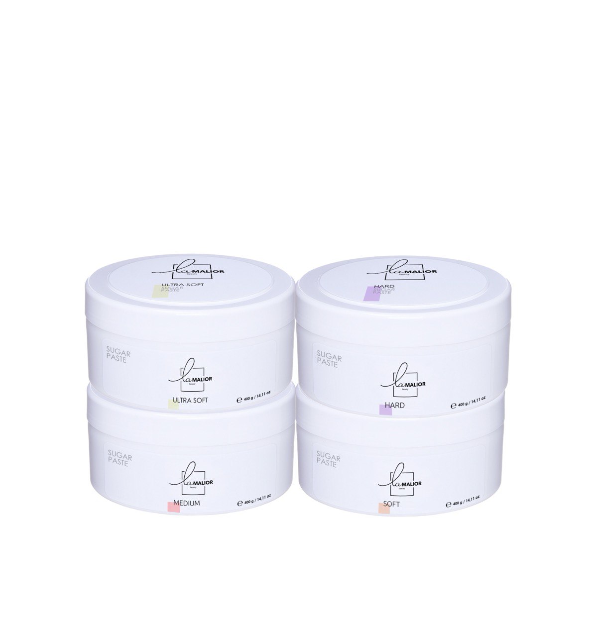 Lamalior Zuckerpaste Probierset – 4×400 g (alle Konsistenzen)